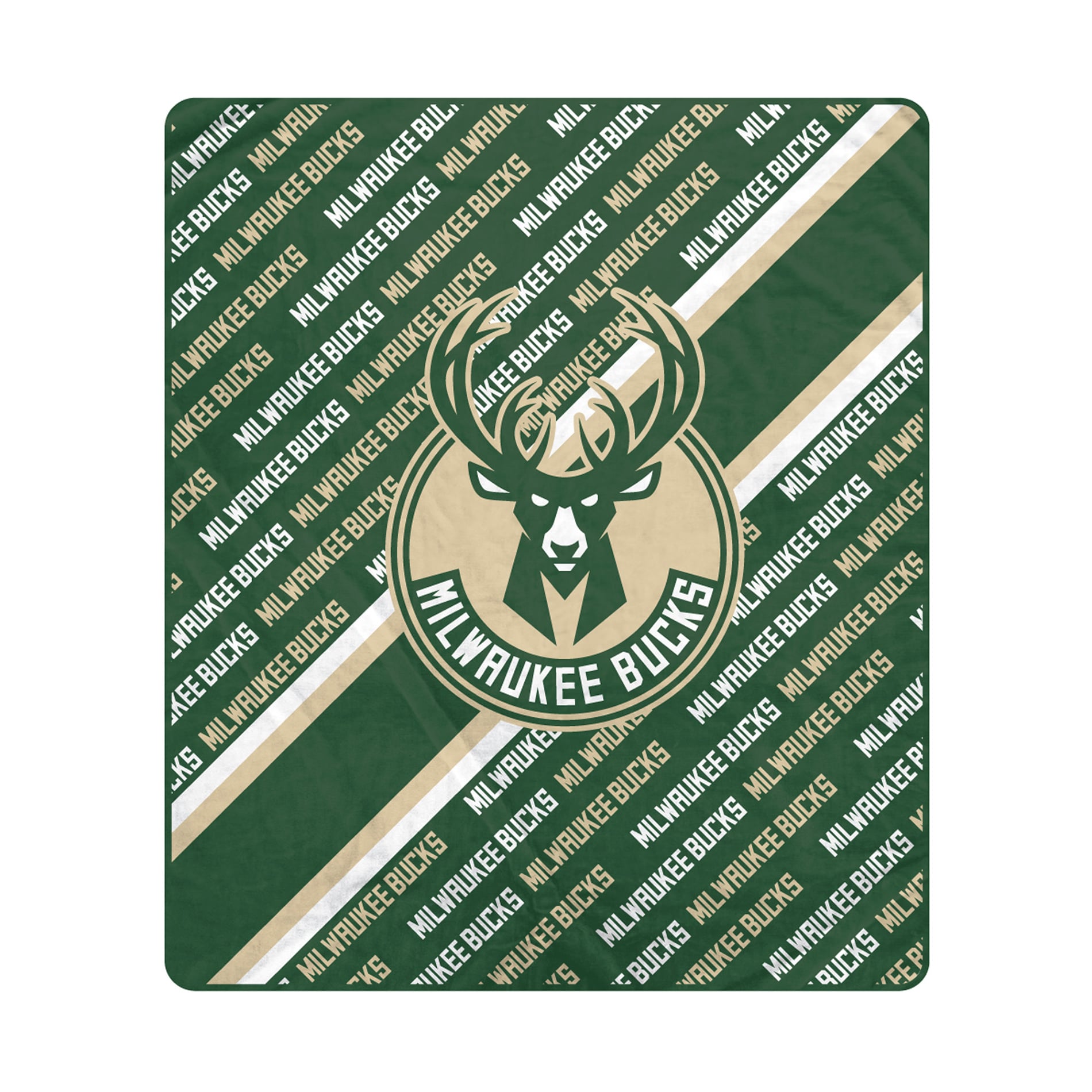 Pegasus Milwaukee Bucks 60" x 70" Diagonal Lined Wordmark Ultra Soft Blanket