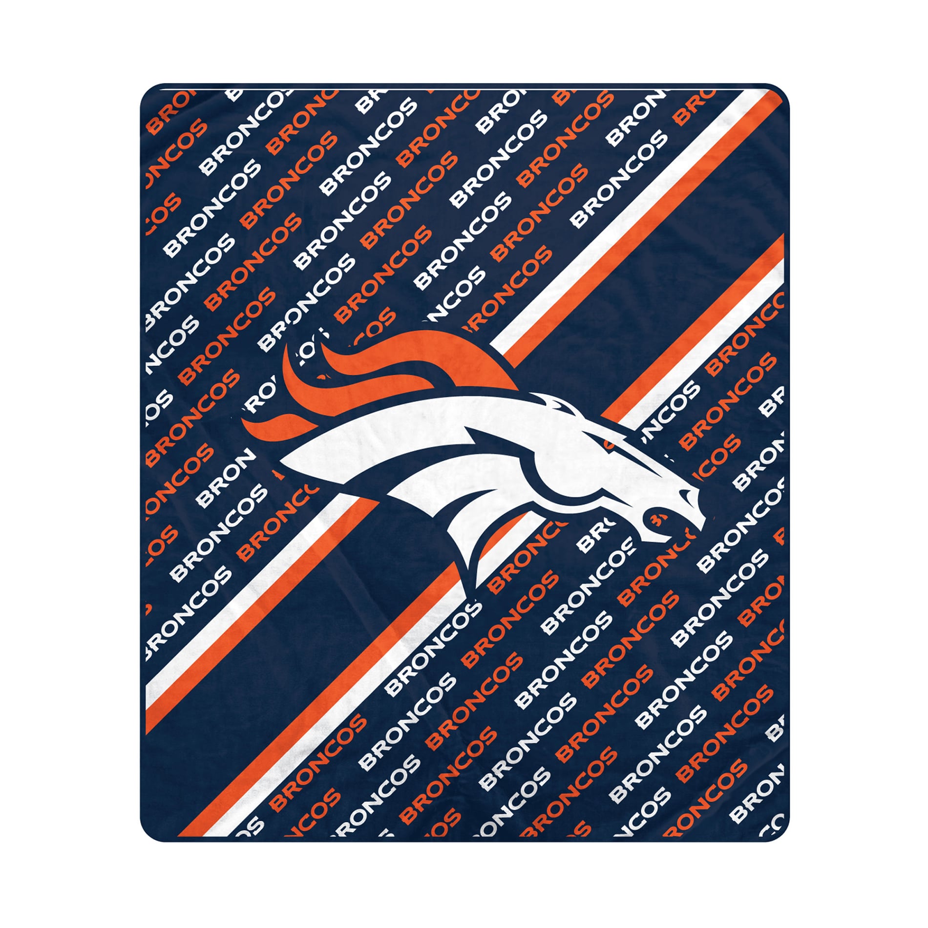 Pegasus Denver Broncos 60" x 70" Diagonal Lined Wordmark Ultra Soft Blanket