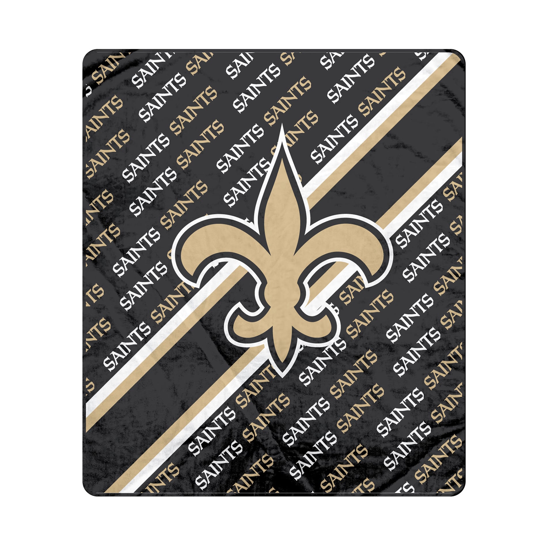 Pegasus New Orleans Saints 60" x 70" Diagonal Lined Wordmark Ultra Soft Blanket