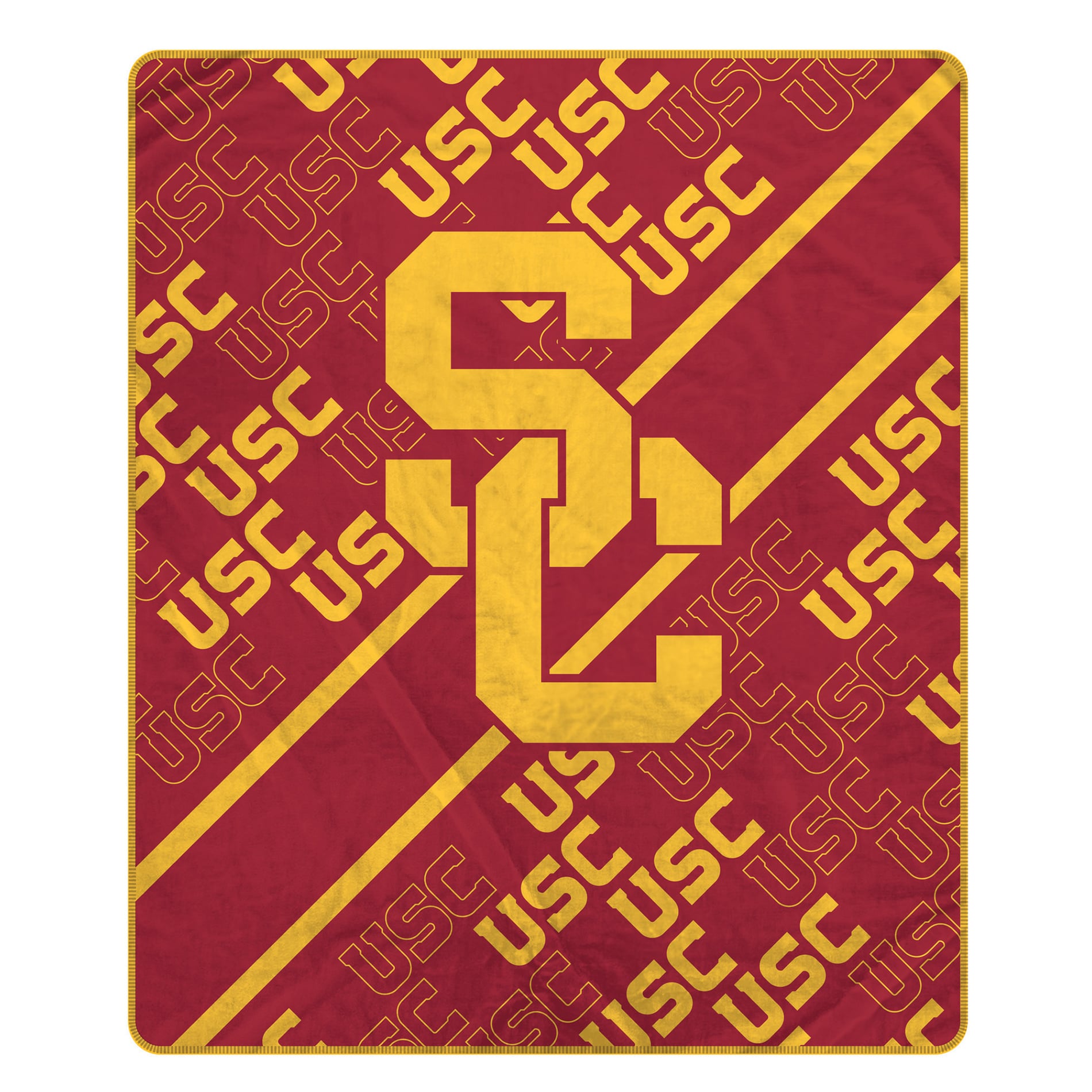 Pegasus USC Trojans 60" x 70" Diagonal Lined Wordmark Ultra Soft Blanket