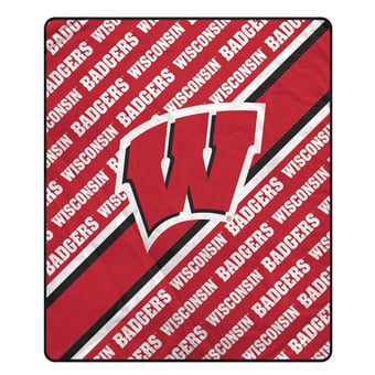 "Pegasus Wisconsin Badgers 60"" x 70"" Diagonal Lined Wordmark Ultra Soft Blanket"