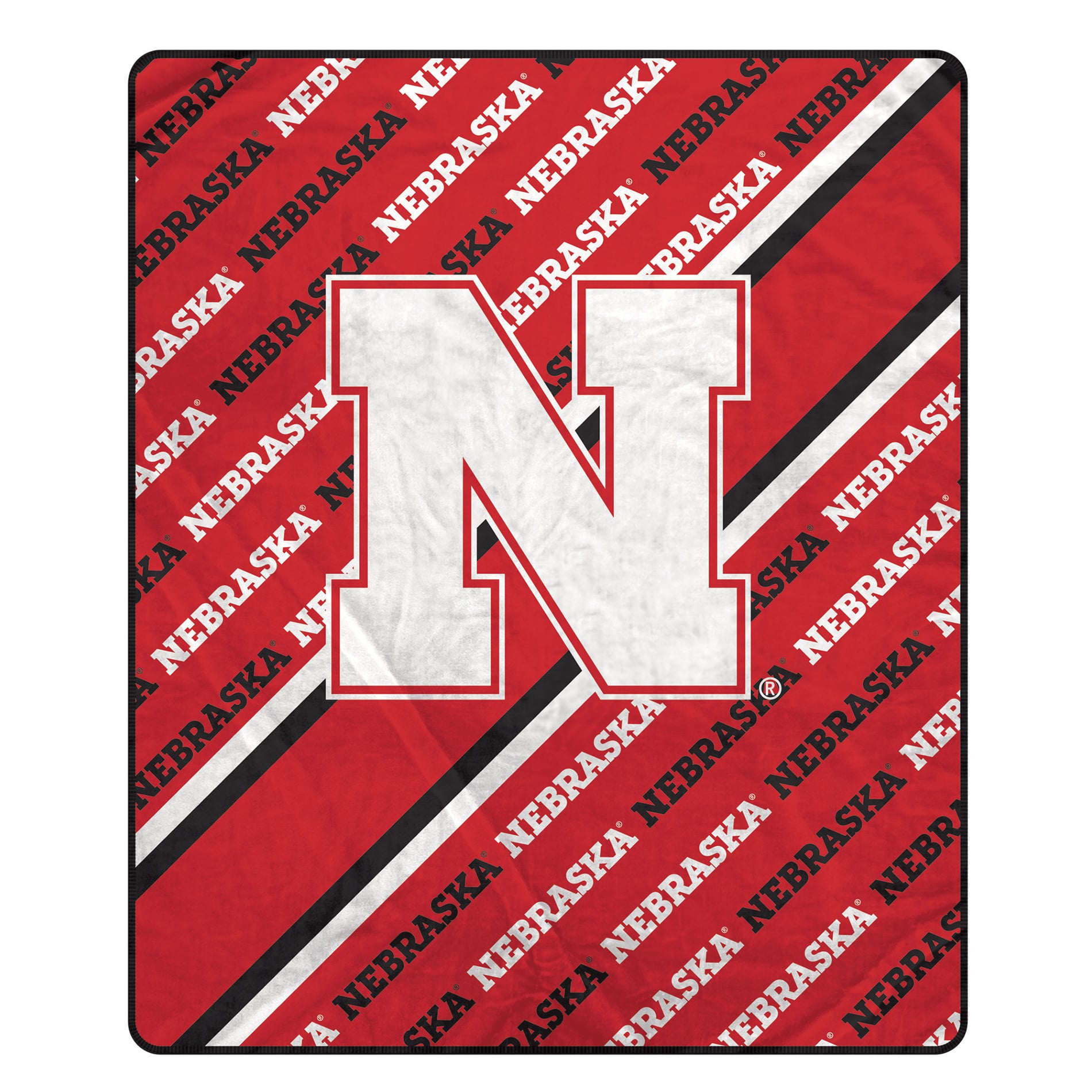 Pegasus Nebraska Huskers 60" x 70" Diagonal Lined Wordmark Ultra Soft Blanket
