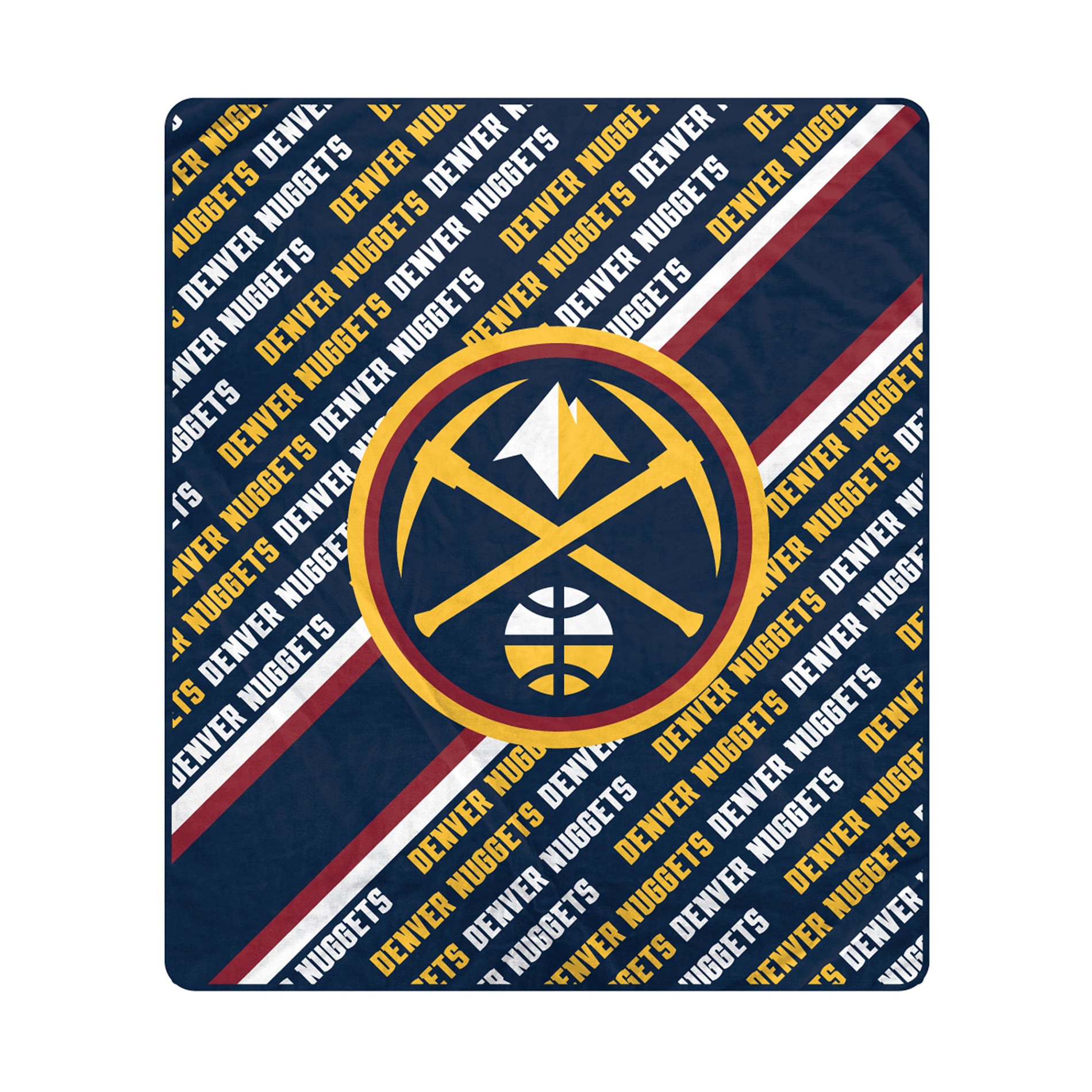 Pegasus Denver Nuggets 60" x 70" Diagonal Lined Wordmark Ultra Soft Blanket