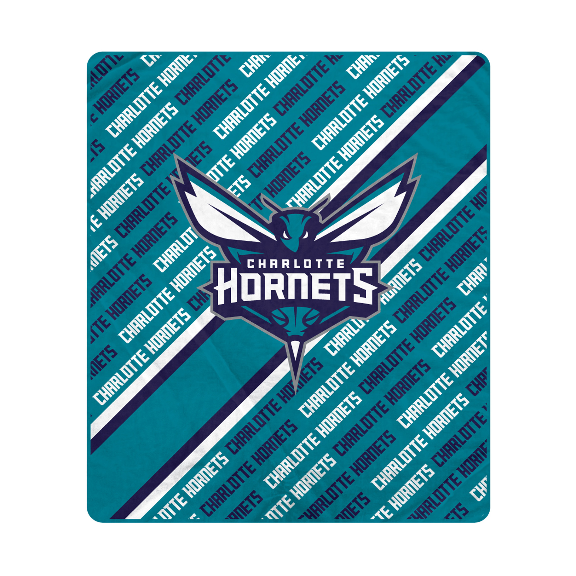 Pegasus Charlotte Hornets 60" x 70" Diagonal Lined Wordmark Ultra Soft Blanket