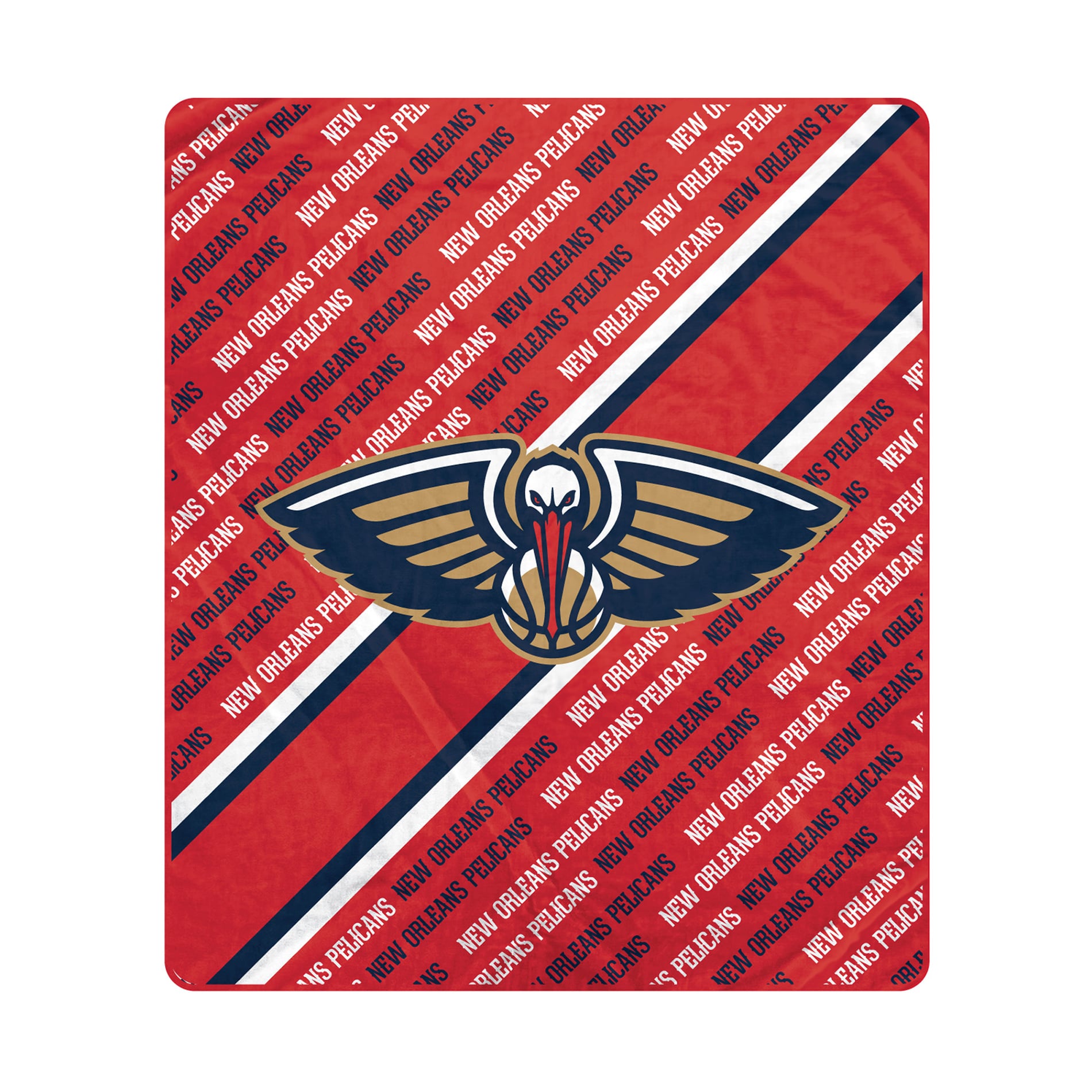 Pegasus New Orleans Pelicans 60" x 70" Diagonal Lined Wordmark Ultra Soft Blanket