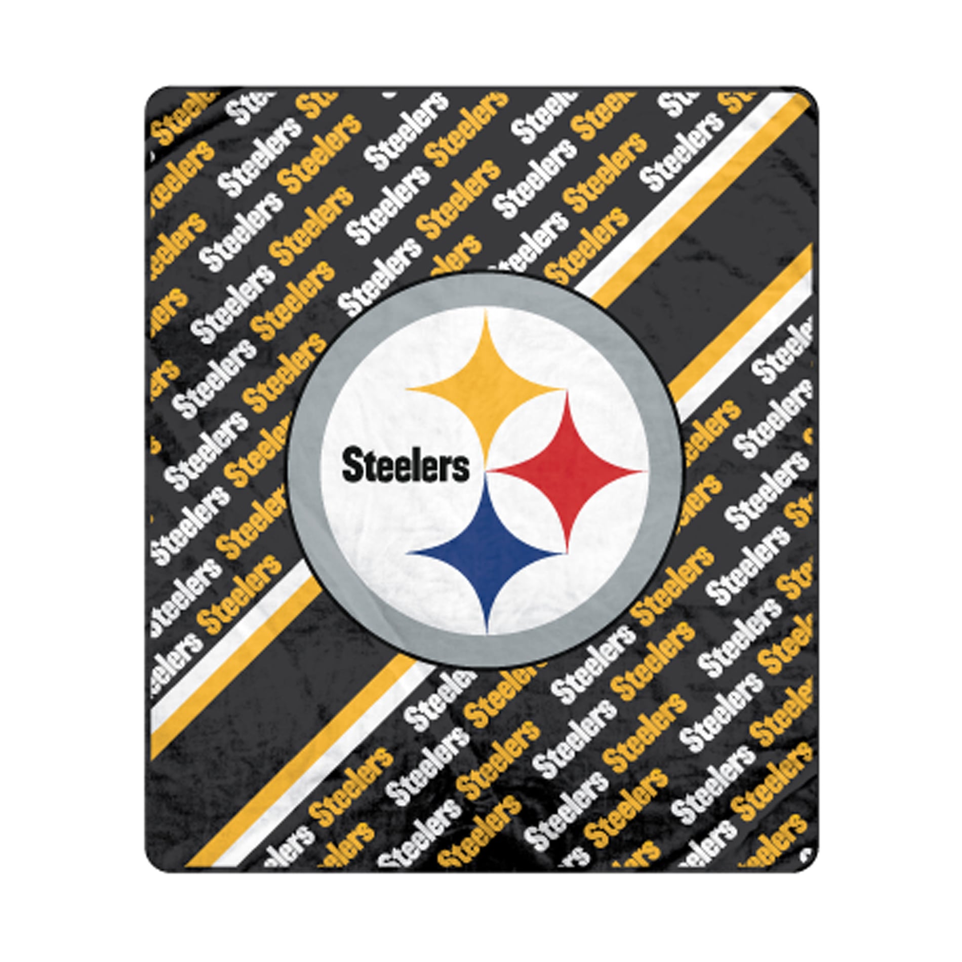 Pegasus Pittsburgh Steelers 60" x 70" Diagonal Lined Wordmark Ultra Soft Blanket