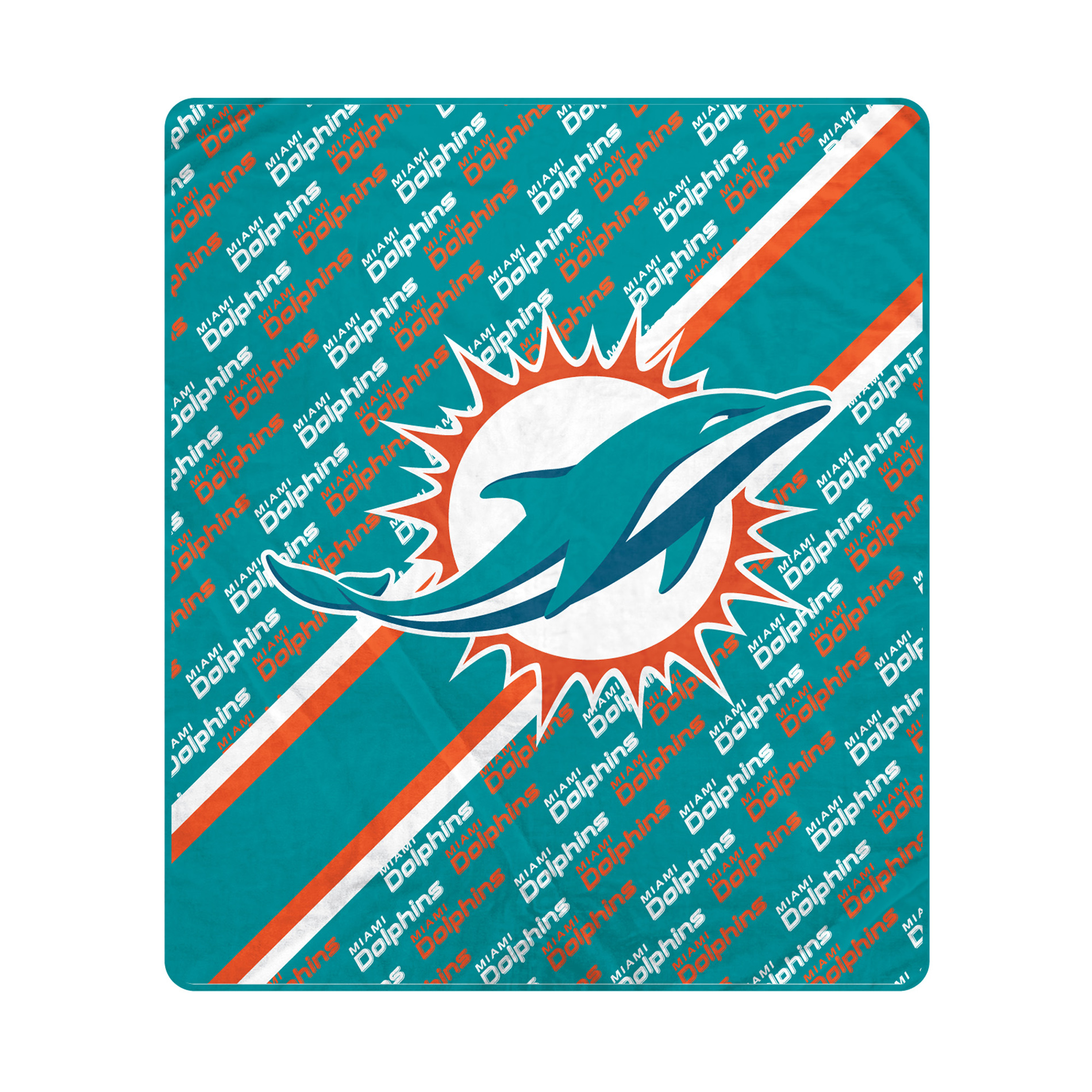 Pegasus Miami Dolphins 60" x 70" Diagonal Lined Wordmark Ultra Soft Blanket