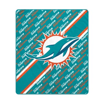 Pegasus Miami Dolphins 60" x 70" Diagonal Lined Wordmark Ultra Soft Blanket
