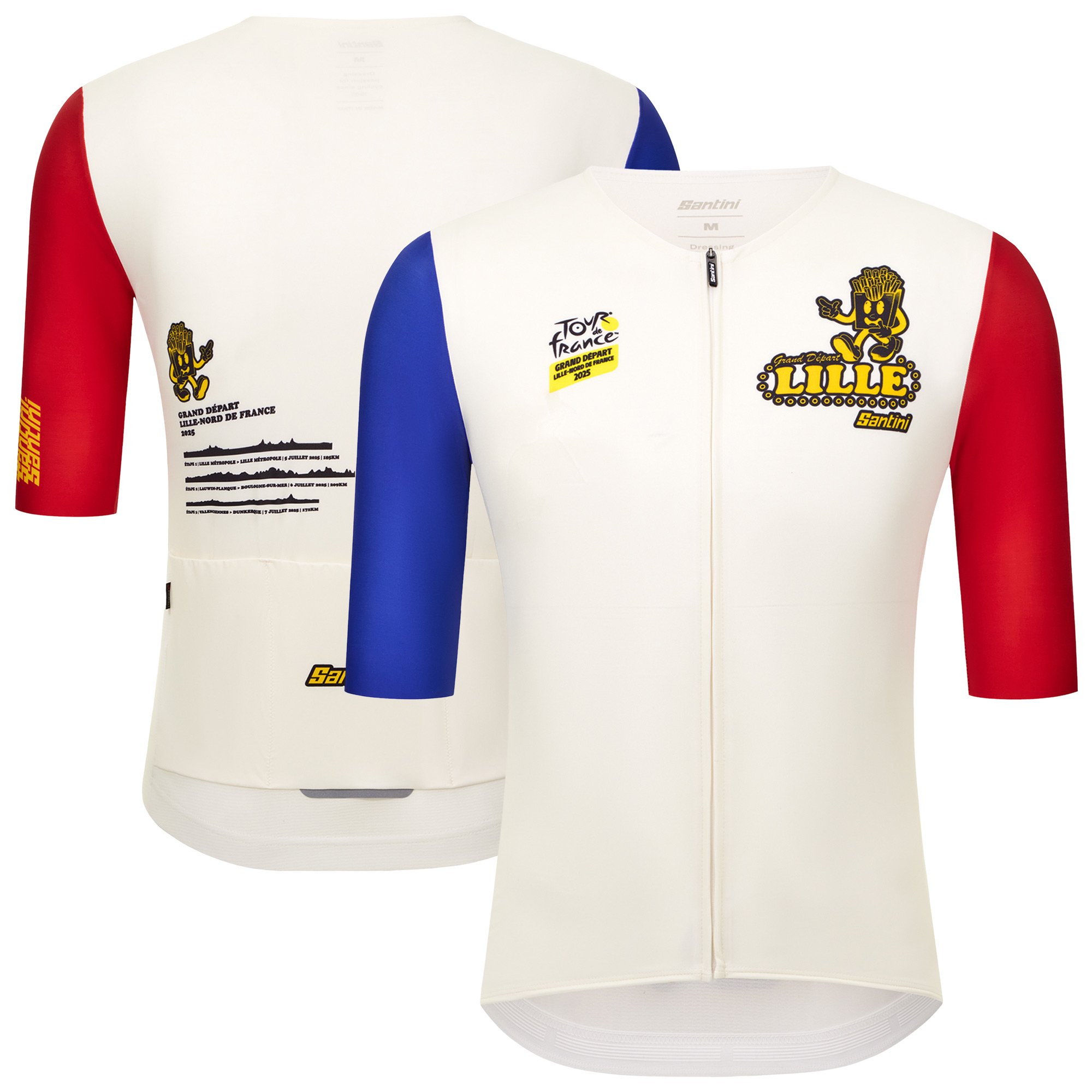 Maglia da ciclismo Tour de France 2025 Grand Depart Lille di Santini