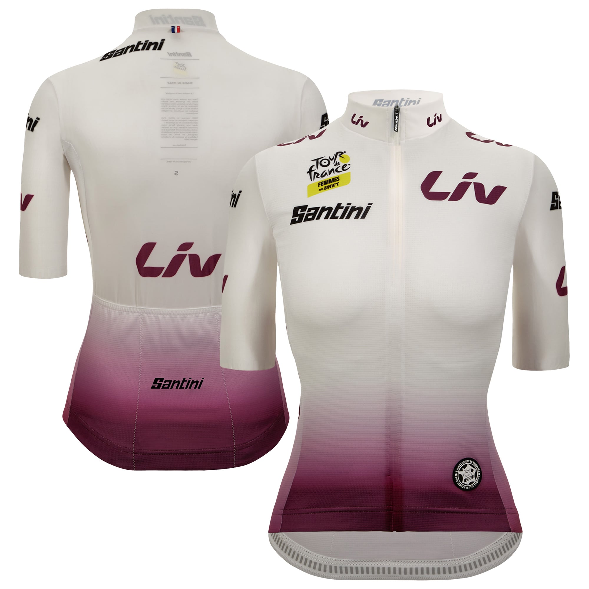 Maglia replica del Team Tour de France 2026 di Santini - Bianca