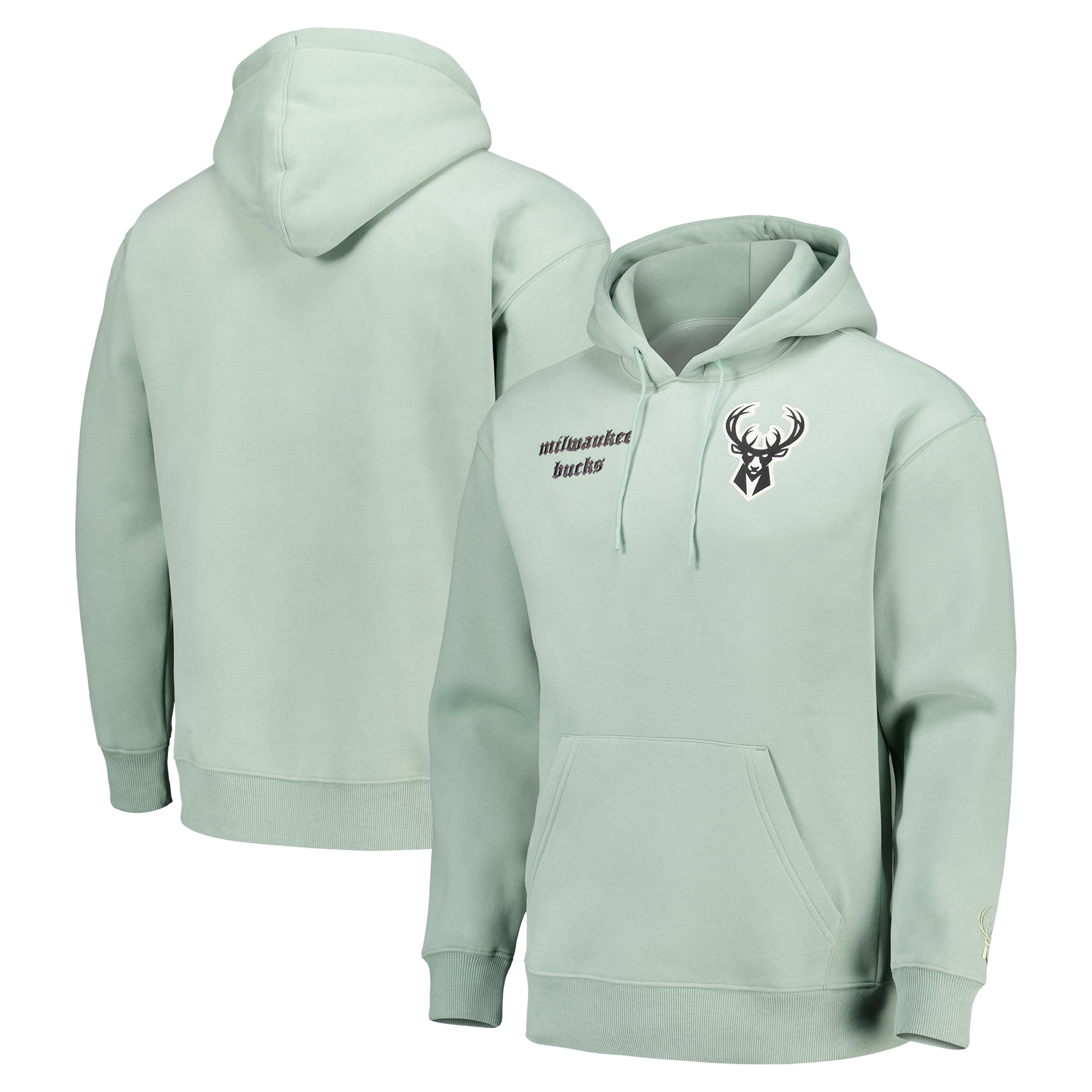 Sudadera con capucha y cremallera corta Elements Super Soft Fleece de los Milwaukee Bucks - Sage - Hombre