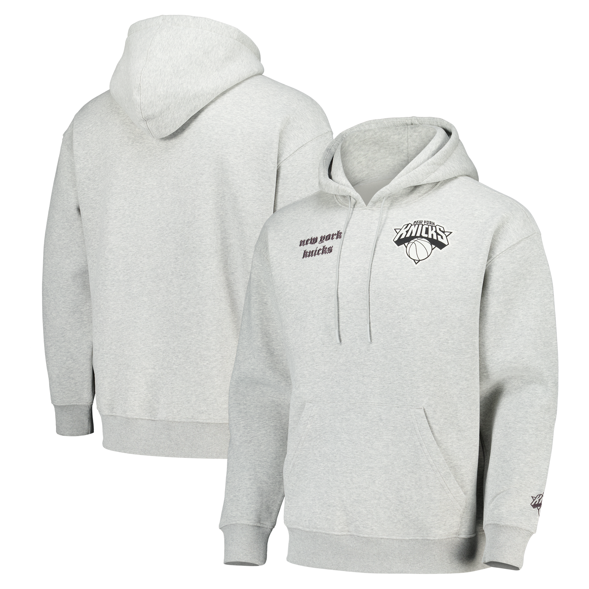 Sudadera con capucha y cremallera corta Elements Super Soft Fleece de los New York Knicks - Steel Heather - Hombre