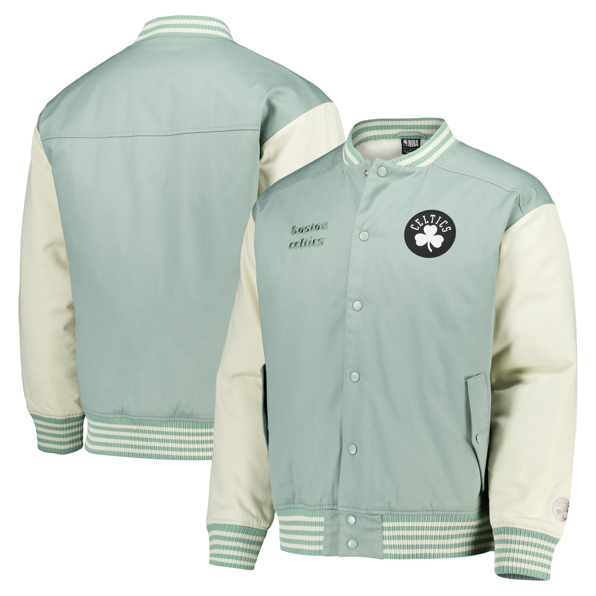 Boston Celtics Elements Varsity Jacket - Sage - Mens