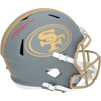 Ricky Pearsall San Francisco 49ers Autographed Riddell 2024 Slate Speed Replica Helmet