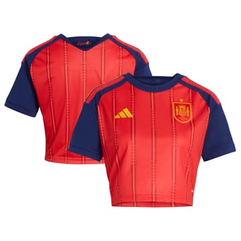 Women's adidas  Red Spain National Team 2026 Home Cropped Replica Jersey
