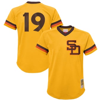 Youth Mitchell & Ness Tony Gwynn Gold San Diego Padres Cooperstown Collection Mesh Batting Practice Jersey