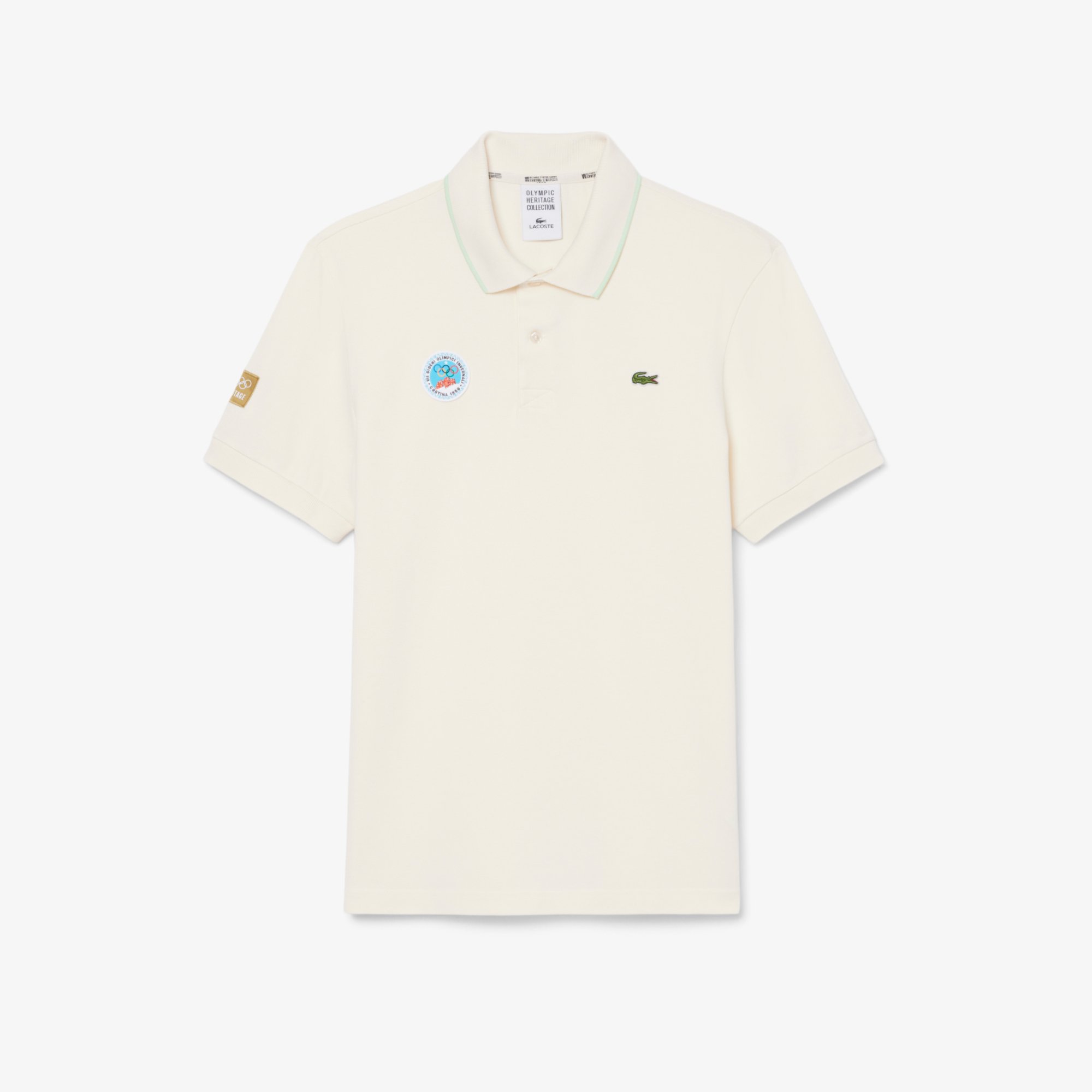 Polo a coste The Heritage Collection Cortina d'Ampezzo 1956 di Lacoste - Crema