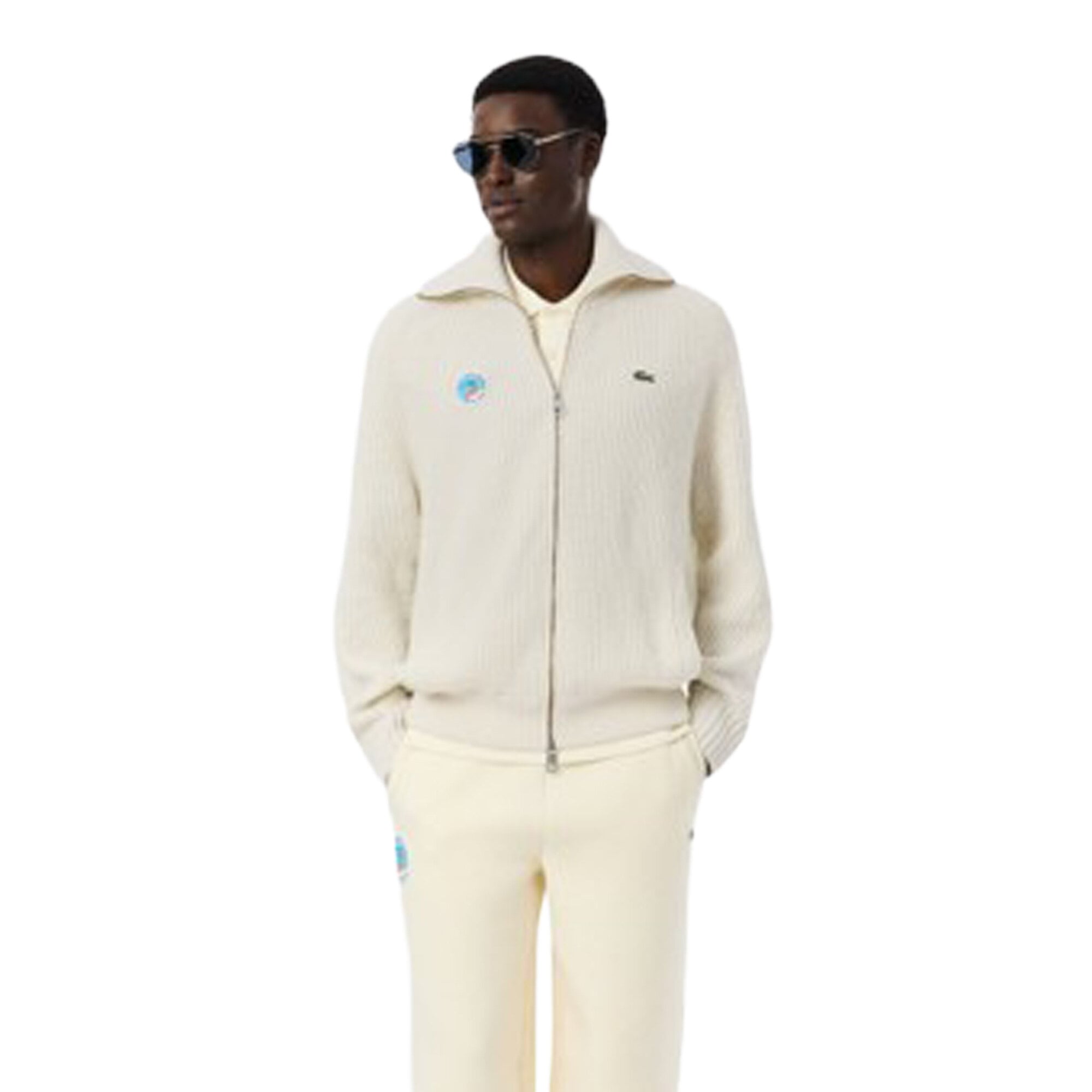 Maglione con zip The Heritage Collection Cortina d'Ampezzo 1956 di Lacoste - Crema