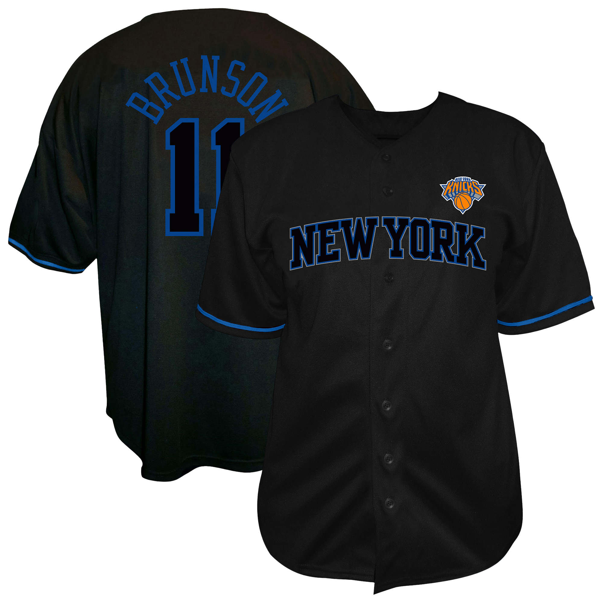 Men's Fanatics Jalen Brunson Black New York Knicks Big & Tall Name & Number Fashion Jersey