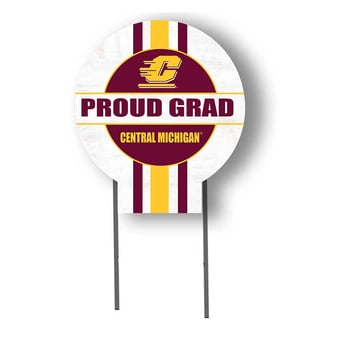 Central Michigan Chippewas Proud Grad 20" x 20" Circle Yard Sign with Stakes