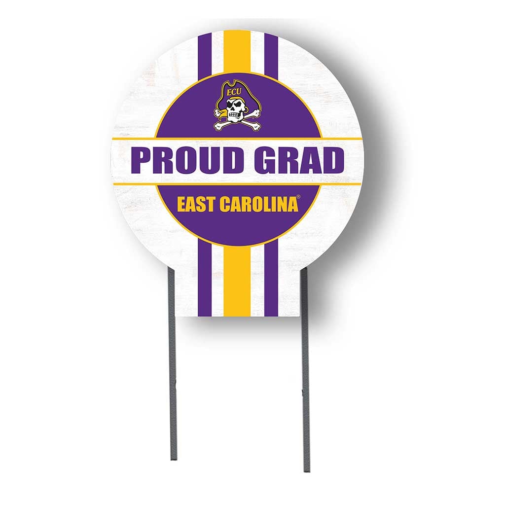 ECU Pirates Proud Grad 20" x 20" Circle Yard Sign with Stakes