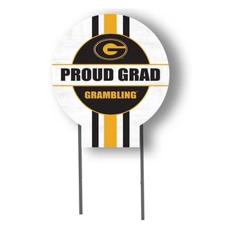 Grambling Tigers Proud Grad 20" x 20" Circle Yard Sign with Stakes