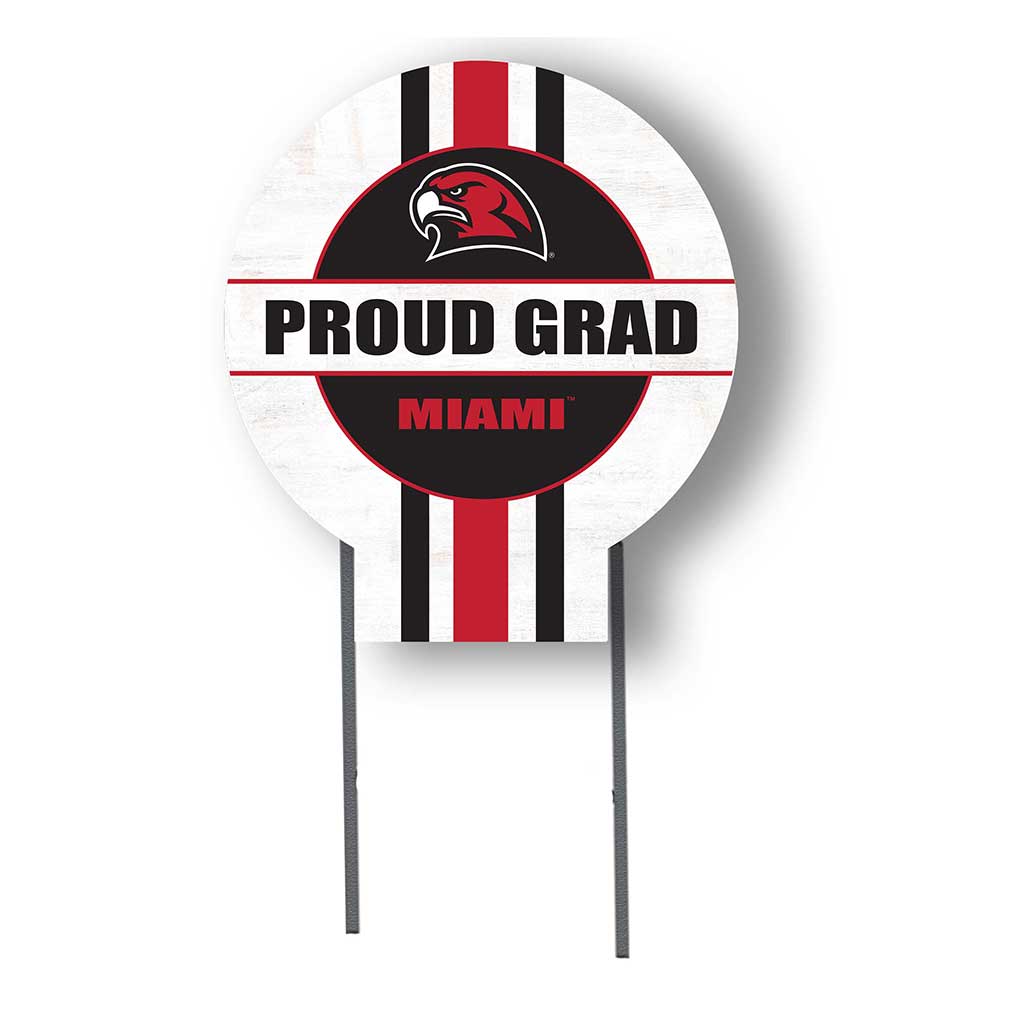 Miami University RedHawks Proud Grad 20" x 20" Circle Yard Sign with Stakes