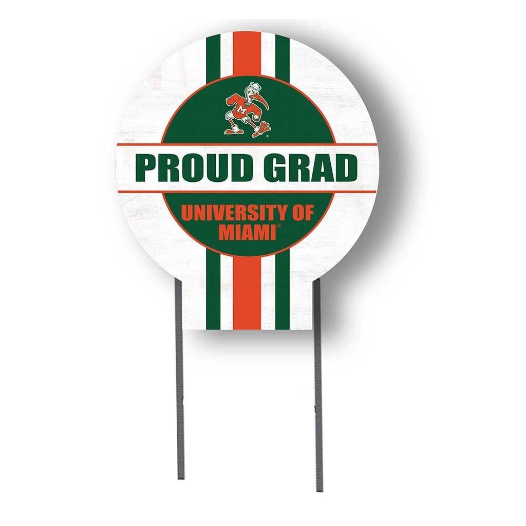 Miami Hurricanes Proud Grad 20" x 20" Circle Yard Sign with Stakes
