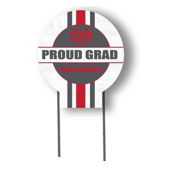 New Mexico Lobos Proud Grad 20" x 20" Circle Yard Sign with Stakes