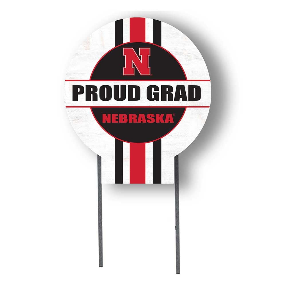 Nebraska Huskers Proud Grad 20" x 20" Circle Yard Sign with Stakes