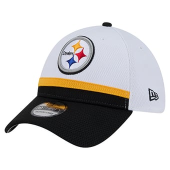 Men's New Era  White/Black Pittsburgh Steelers Dashmark Rays 39THIRTY Flex Hat