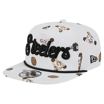 Men's New Era  White Pittsburgh Steelers Team Cheer 19TWENTY Snapback Hat