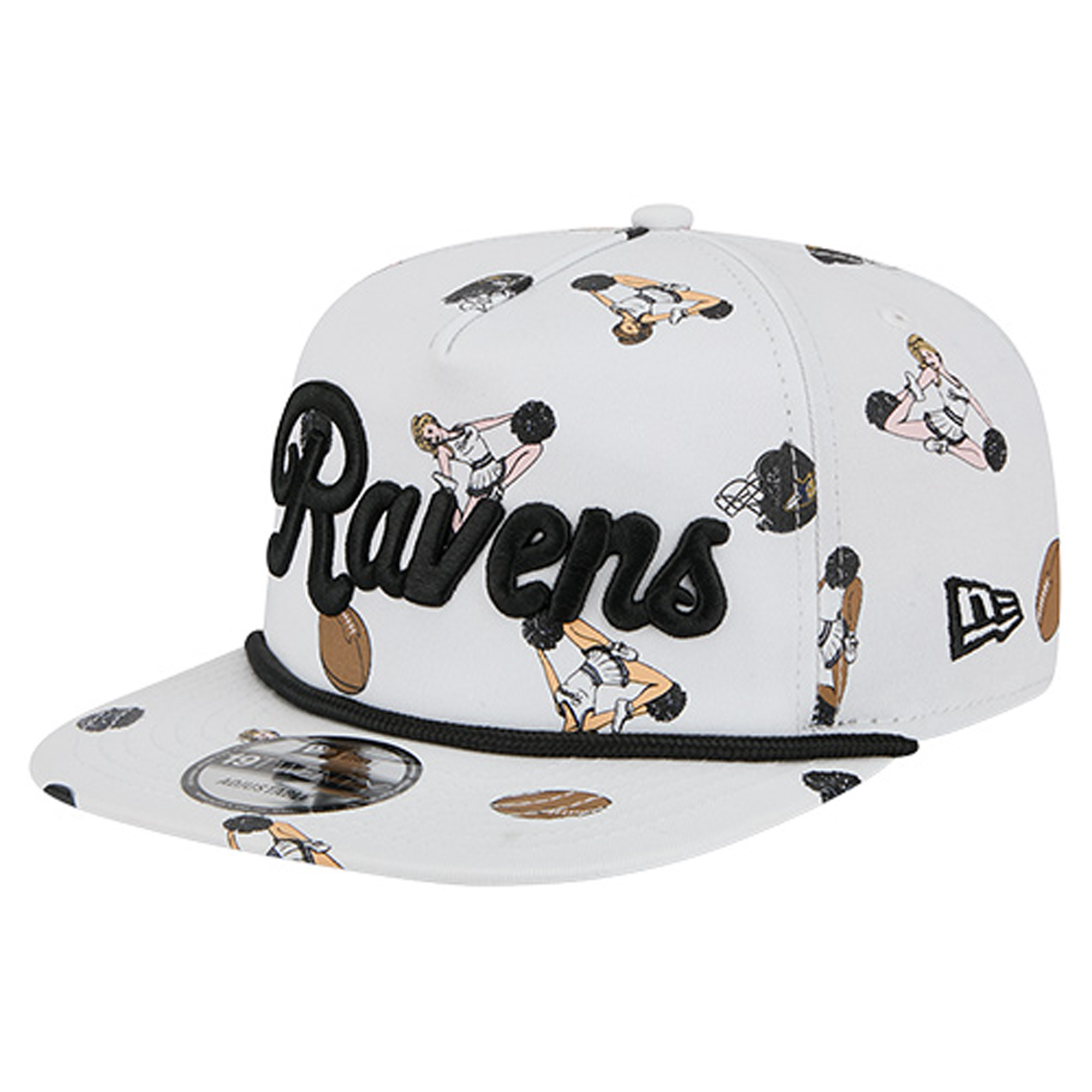 Men's New Era White Baltimore Ravens Team Cheer 19TWENTY Snapback Hat