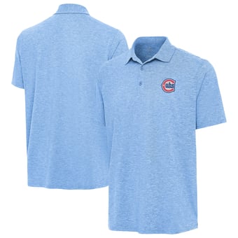 Men's Antigua  Heather Powder Blue Chicago Cubs Alternate Logo Par 3 Polo