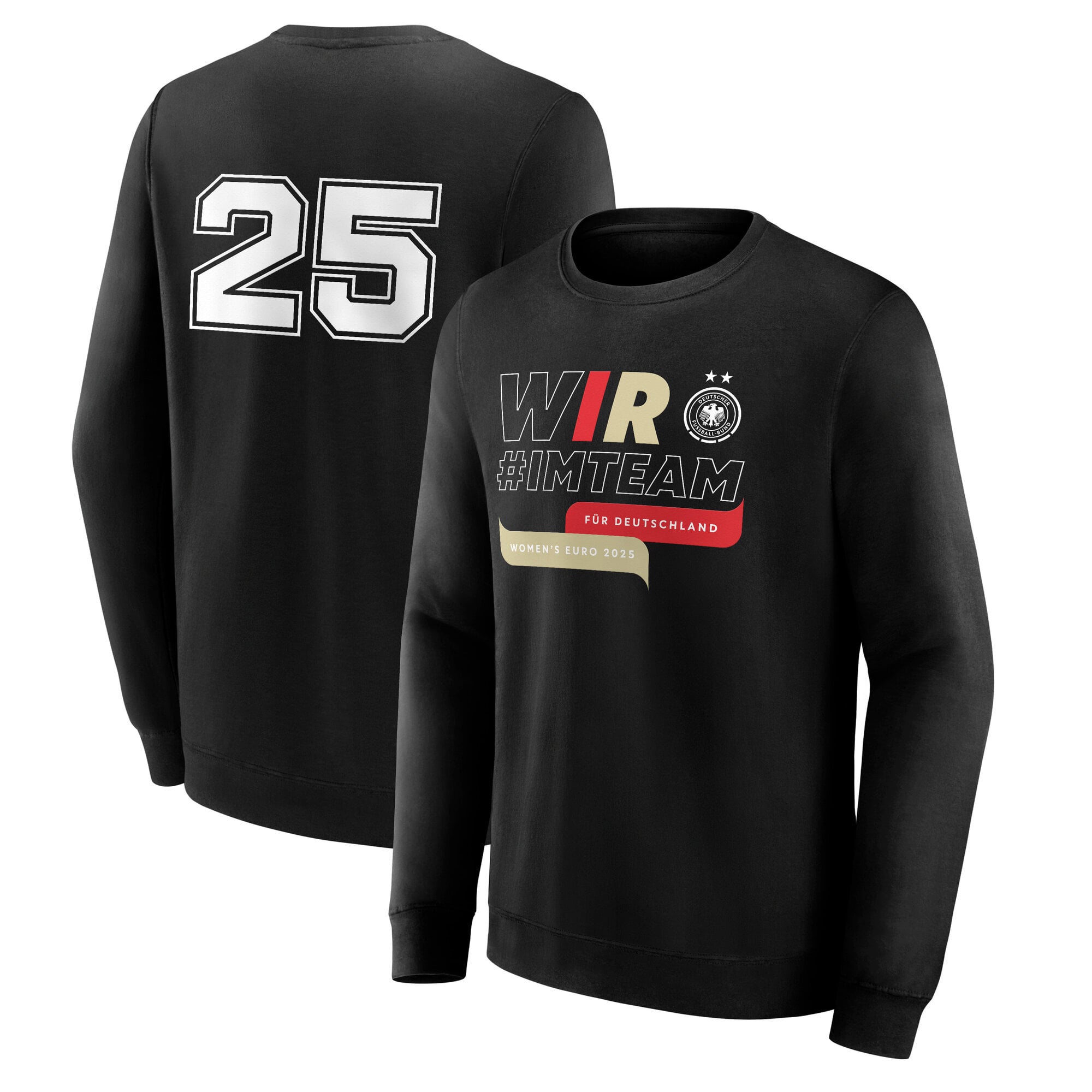 Sweat-shirt graphique ras du cou Allemagne x UEFA Euro 2025 féminin - Noir - Enfant