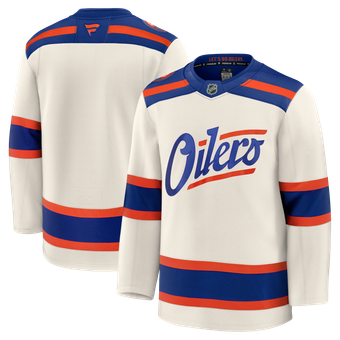 Men's Fanatics Light Beige Edmonton Oilers Alternate Premium Jersey