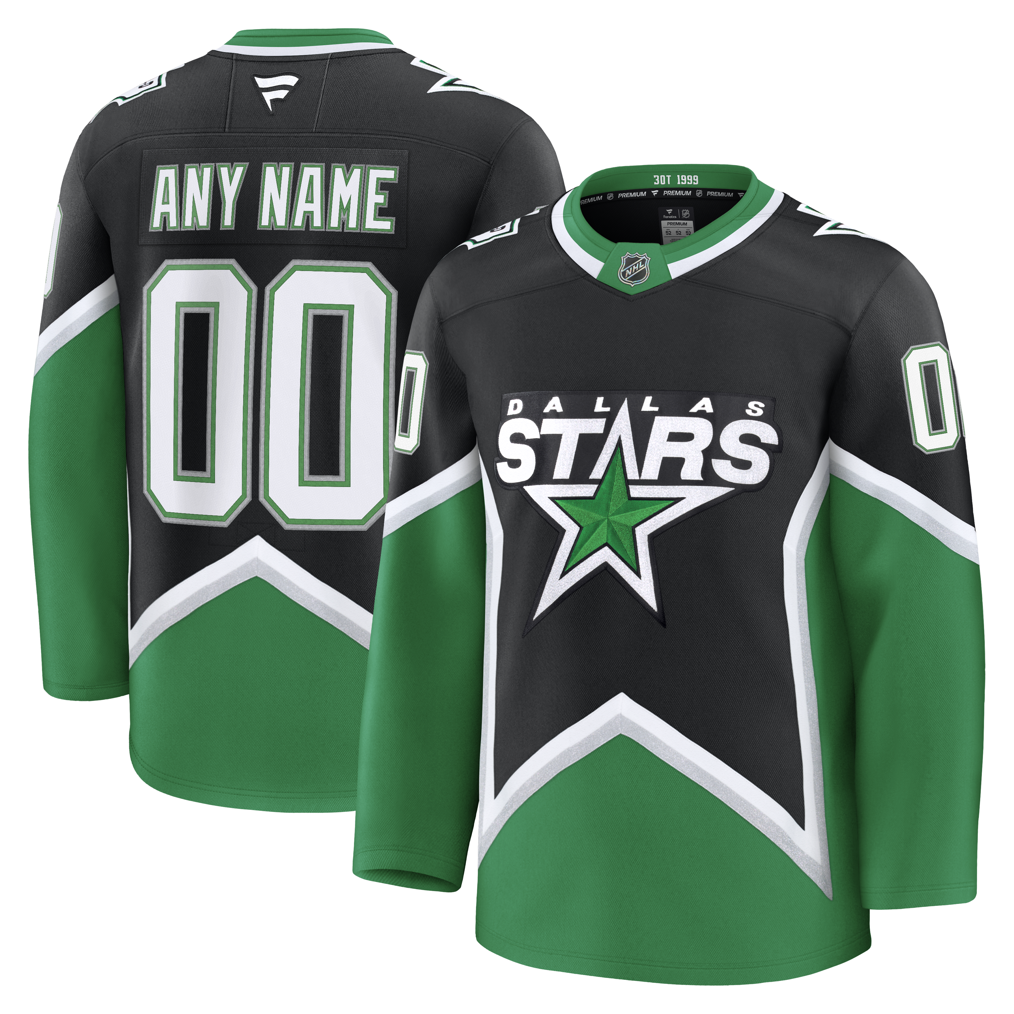 Men’s Fanatics Black Dallas Stars Alternate Premium Custom Jersey Men’s Fanatics Black Dallas Stars Alternate Premium Custom Jersey