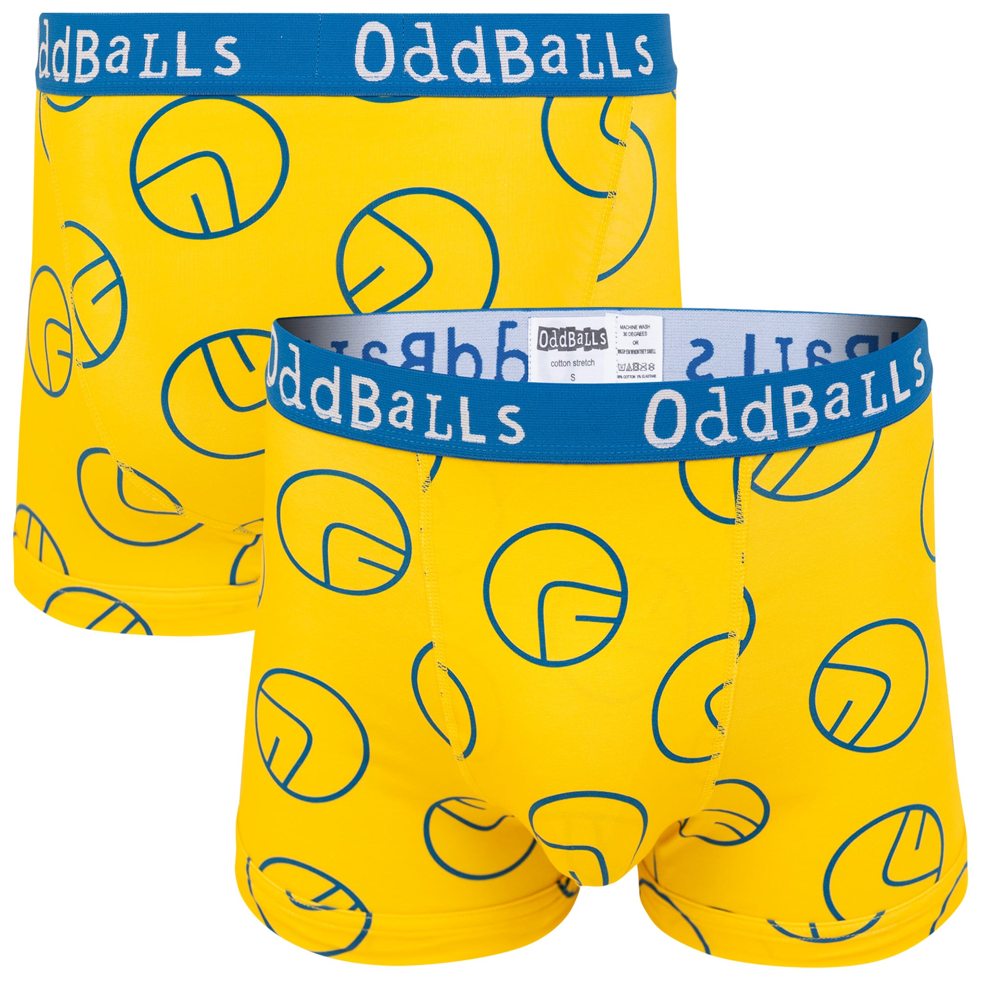 Leeds United Oddballs Smiley Boxer Shorts - Yellow - Mens
