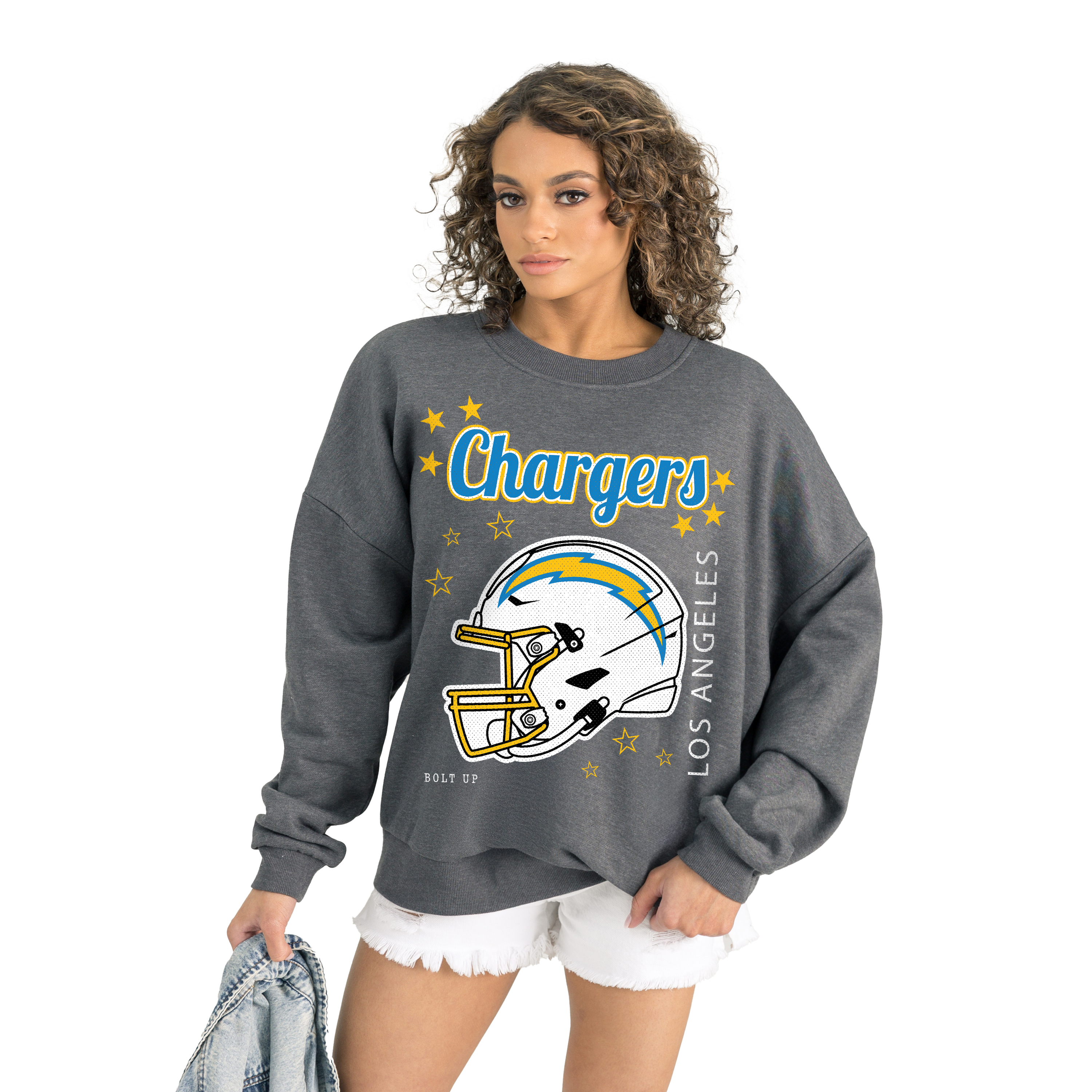 Gameday Couture Women's Gray Los Angeles Chargers Ready to Rumble Premium Fleece Pullover Sweatshirt - Gray