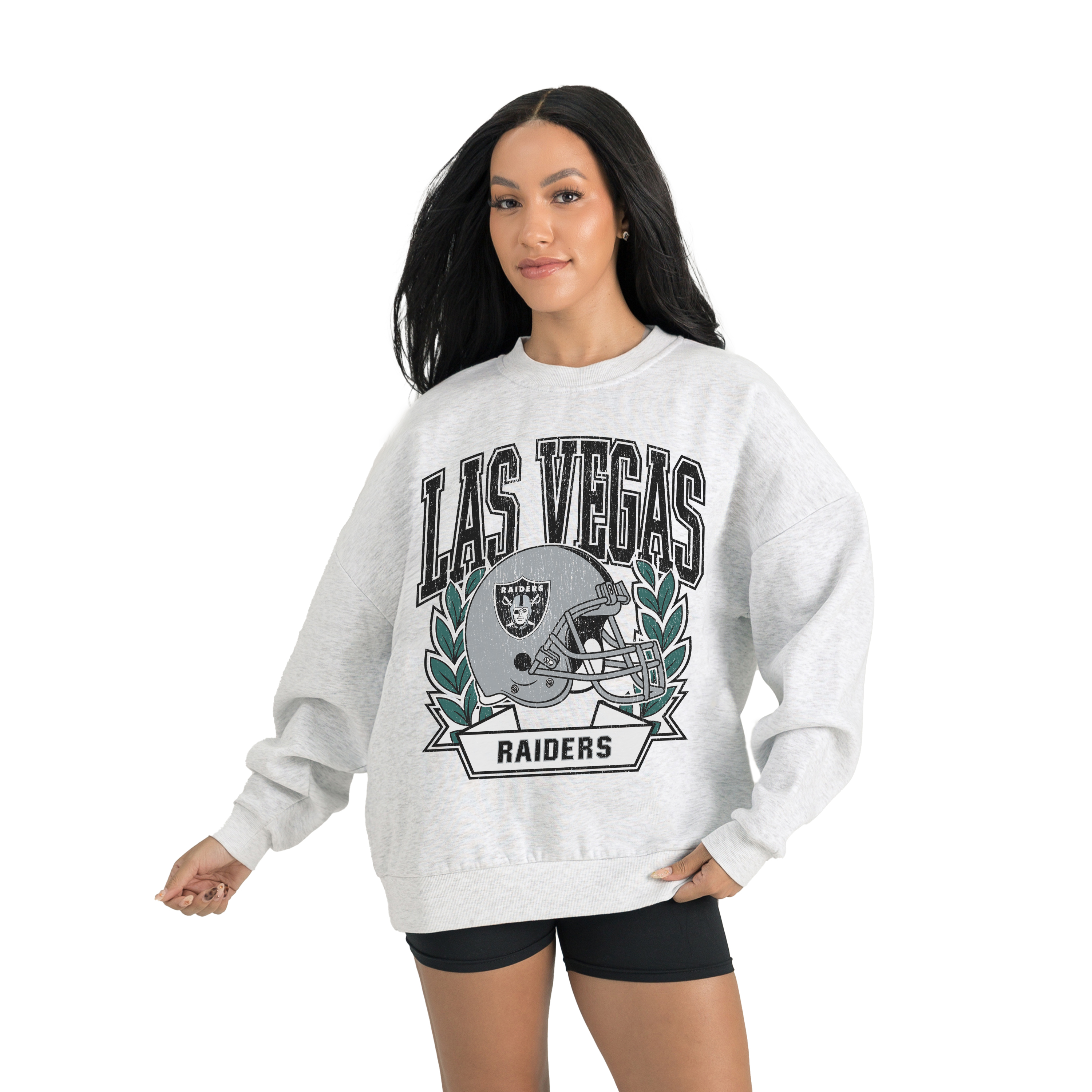Women's Gameday Couture Gray Las Vegas Raiders Heritage Premium Fleece Pullover Sweatshirt