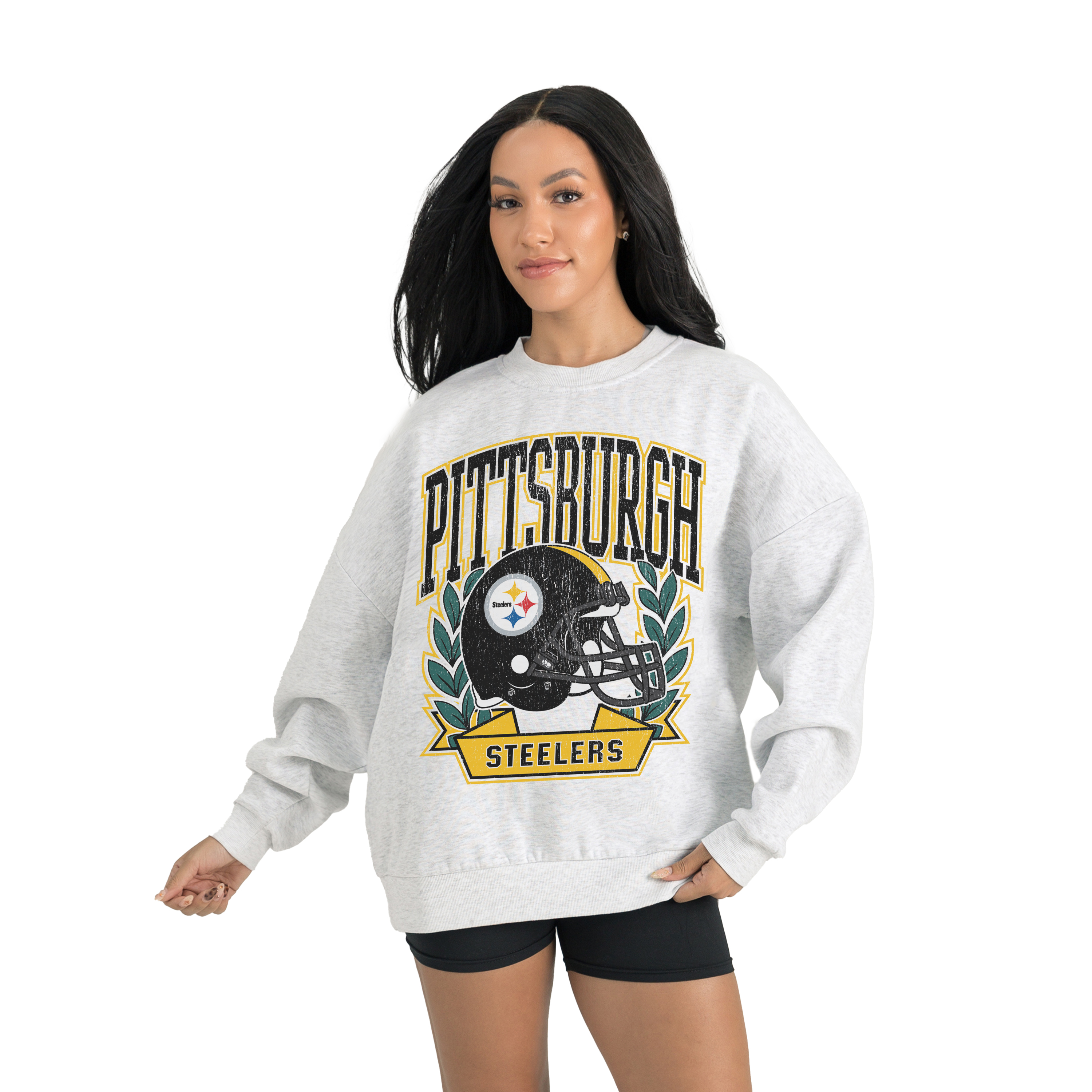 Women's Gameday Couture Gray Pittsburgh Steelers Heritage Premium Fleece Pullover Sweatshirt