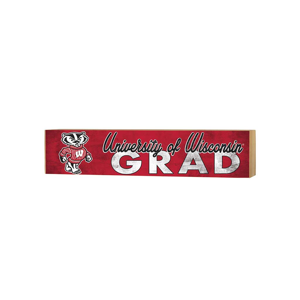 Wisconsin Badgers 3" x 13" Grad Block Sign