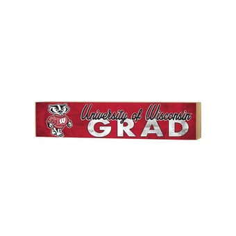 Wisconsin Badgers 3" x 13" Grad Block Sign