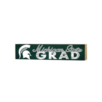 Michigan State Spartans 3" x 13" Grad Block Sign