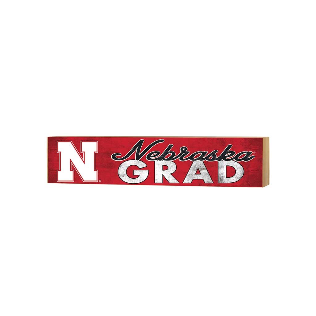 Nebraska Huskers 3" x 13" Grad Block Sign