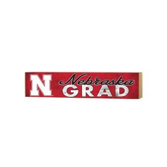 Nebraska Huskers 3" x 13" Grad Block Sign