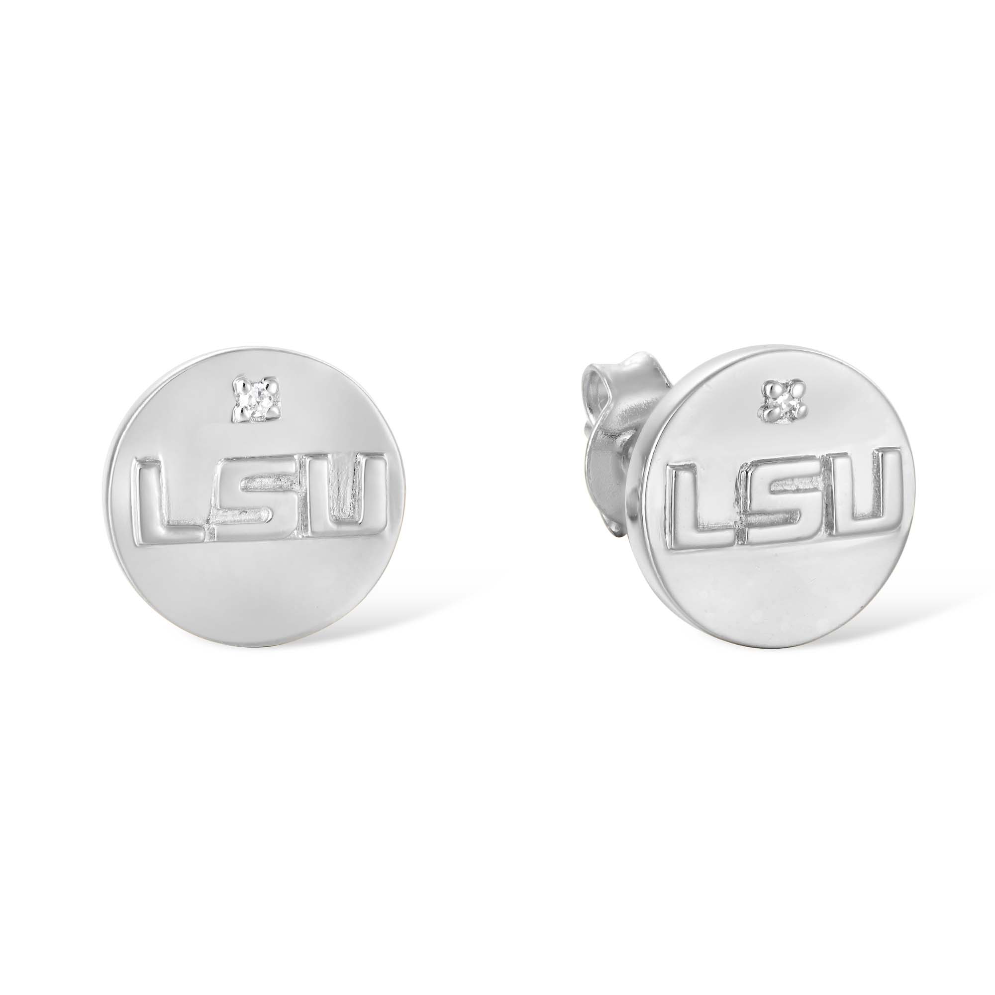 FanDrip LSU Tigers  Diamond Accent Stud Earring