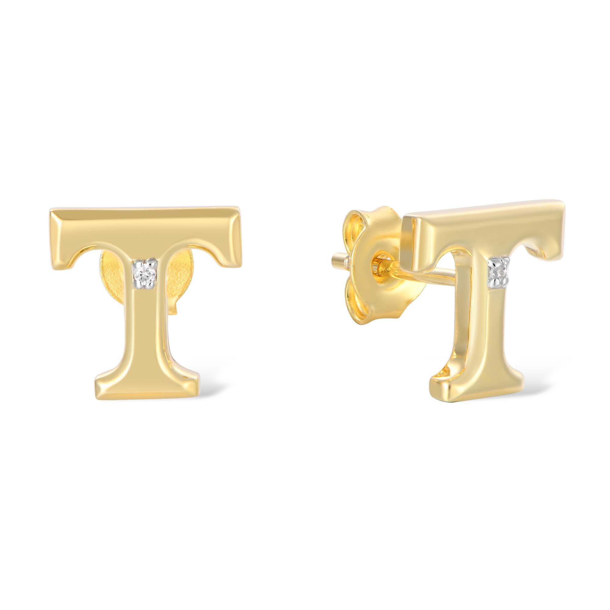 FanDrip Tennessee Volunteers 14K Gold-Plated Diamond Accent Stud Earring