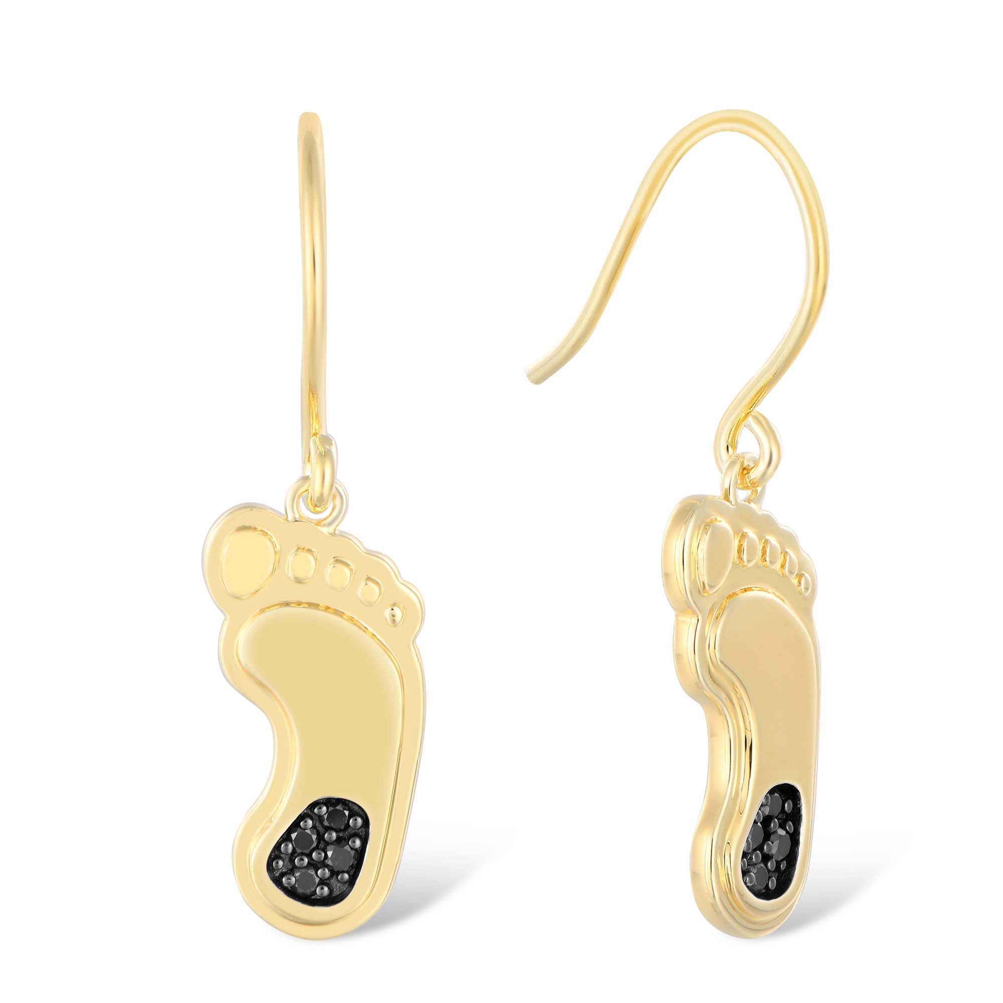 FanDrip North Carolina Tar Heels 14K Gold-Plated Diamond Heel Dangle Earrings