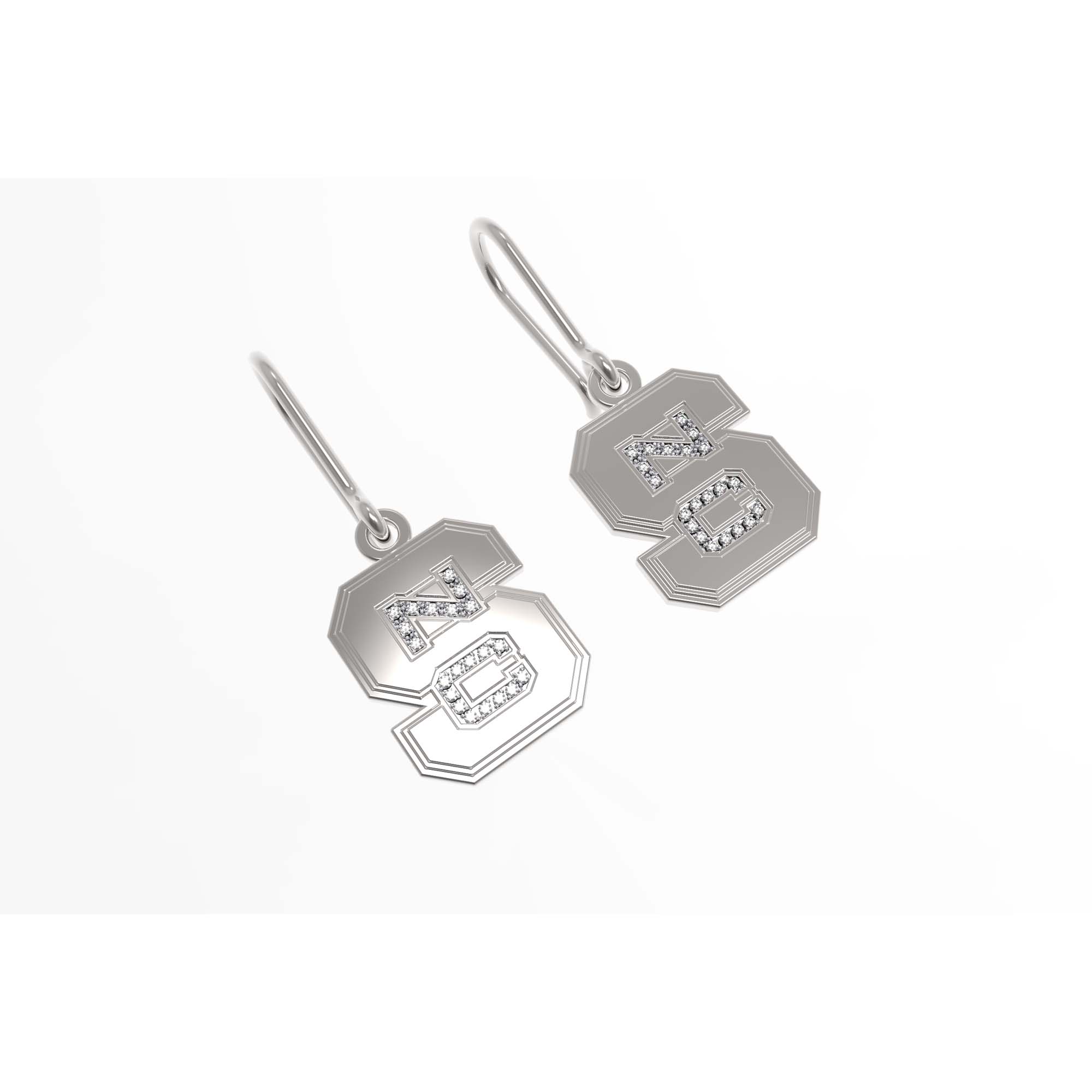 FanDrip NC State Wolfpack Logo Diamond Dangle Earrings